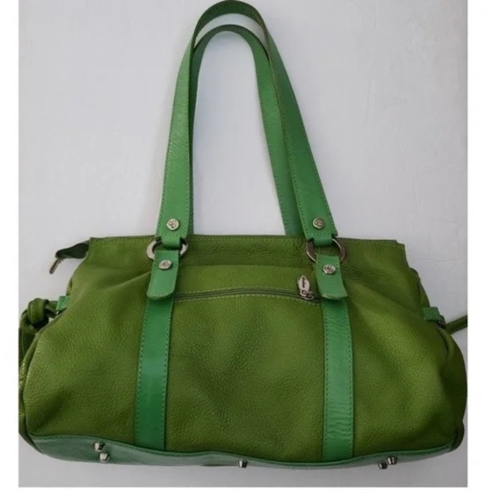 Cristina Green Pebbled Leather Bag - Picture 4 of 6